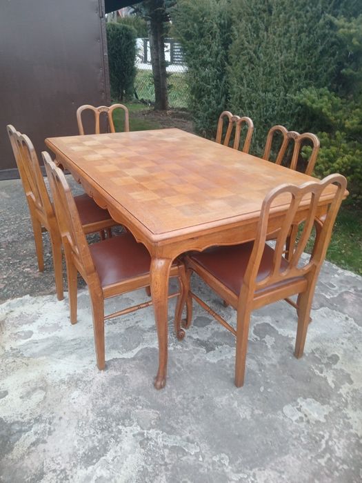 Stół +6 krzeseł ludwik