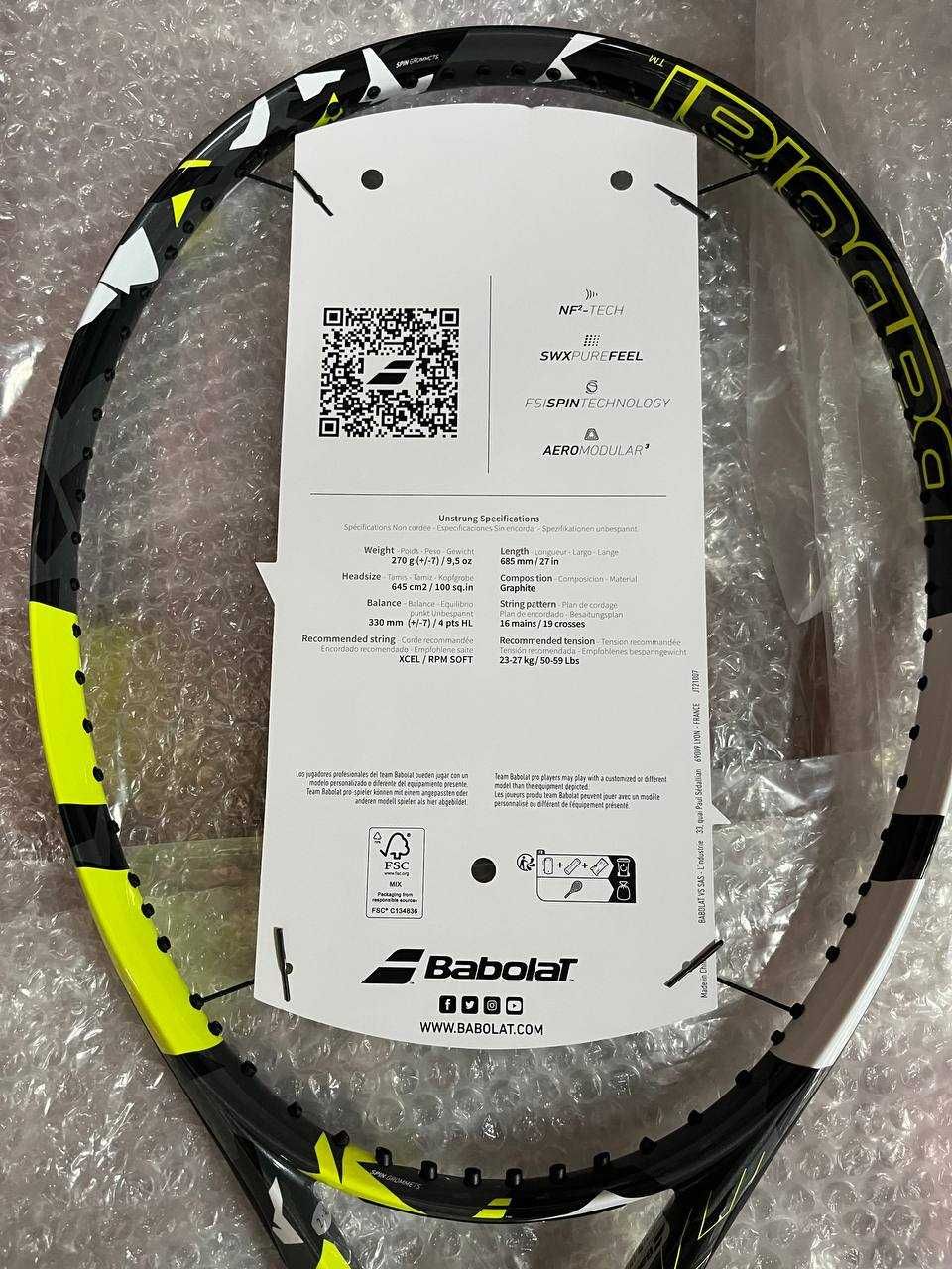 Тенісна ракетка Babolat Pure Aero 2023 (270/285/300 gr.)