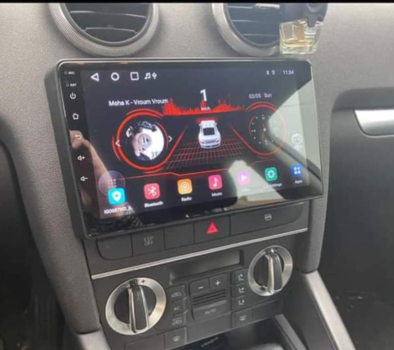 Rádio Audi A3 8P Android 14 com GPS (Novo)