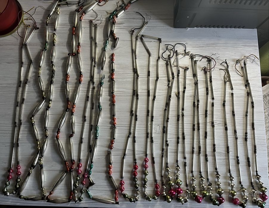 Бусы стеклярус новогоднее украшение. СССР.