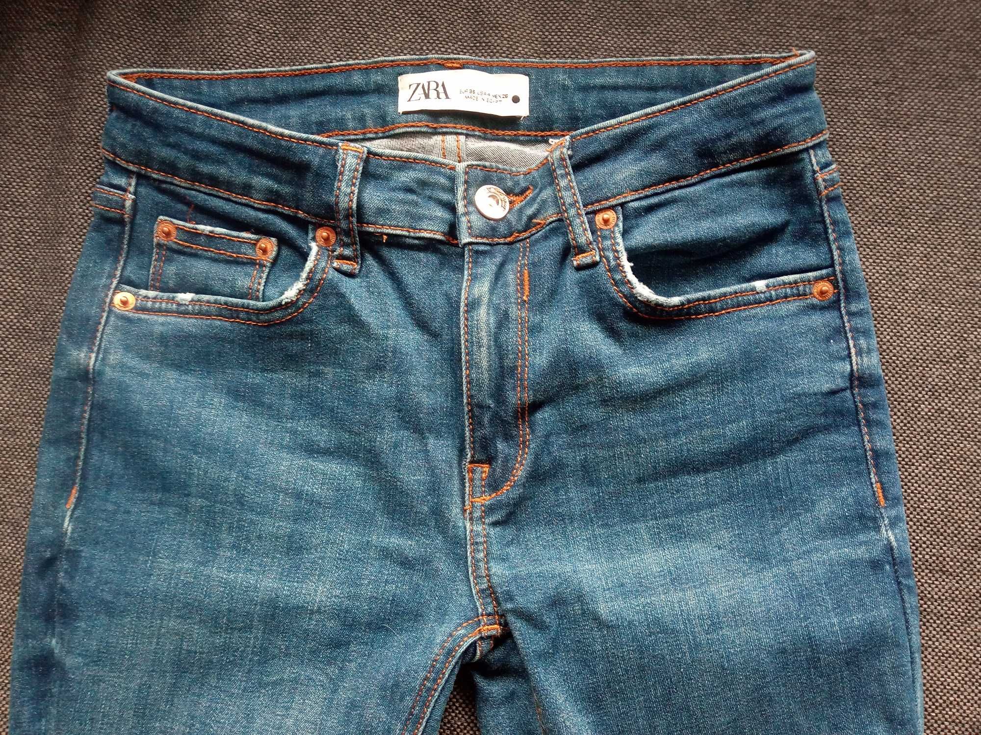 ZARA granatowe jeansy vintage 36