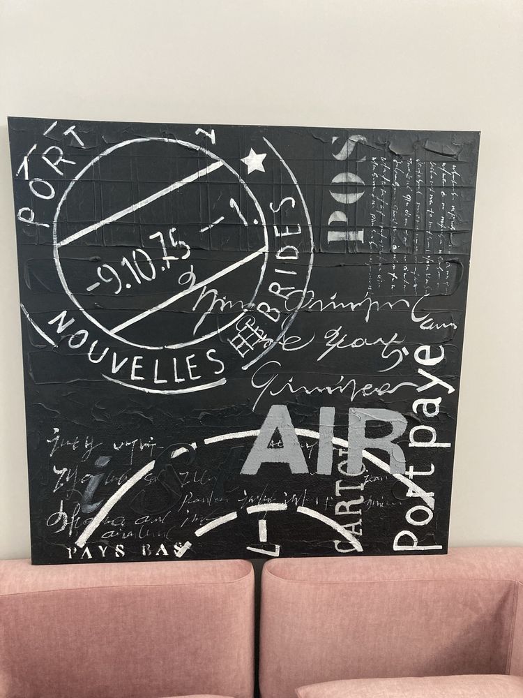 Quadro preto com letras