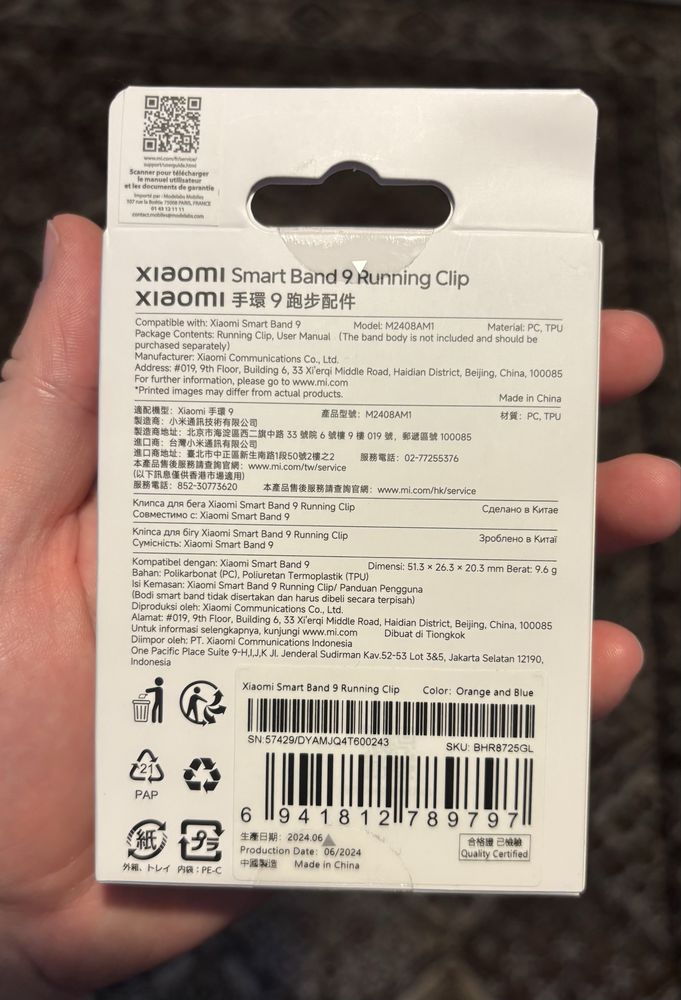 Xiaomi smart band 9 running clip