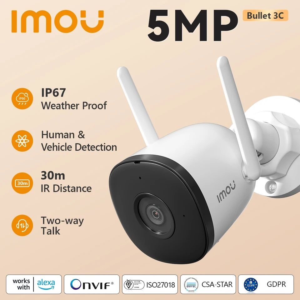 Imou Bullet 2C 4 Mp, 2.8/3.6 мм. Dahua, IPC-F42P відеокамера Імоу