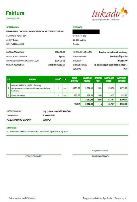 Bojler gazowy Podgrzewacz wody Ariston  bojler SGA BF X 160l  EE, nowy