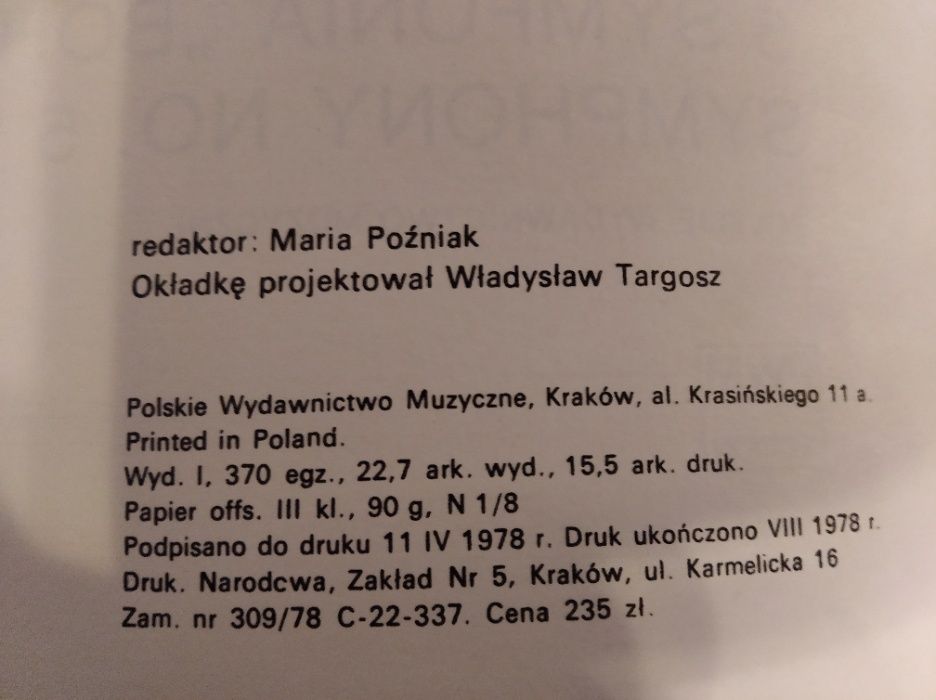 Nuty Edward Bury 5 Symfonia "bohaterska" partytura PWM 1978