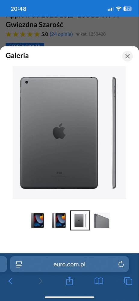 Ipad 9 gen 10,2’’ 256 GB + obudowa z klawiaturą + rysik BASEUS