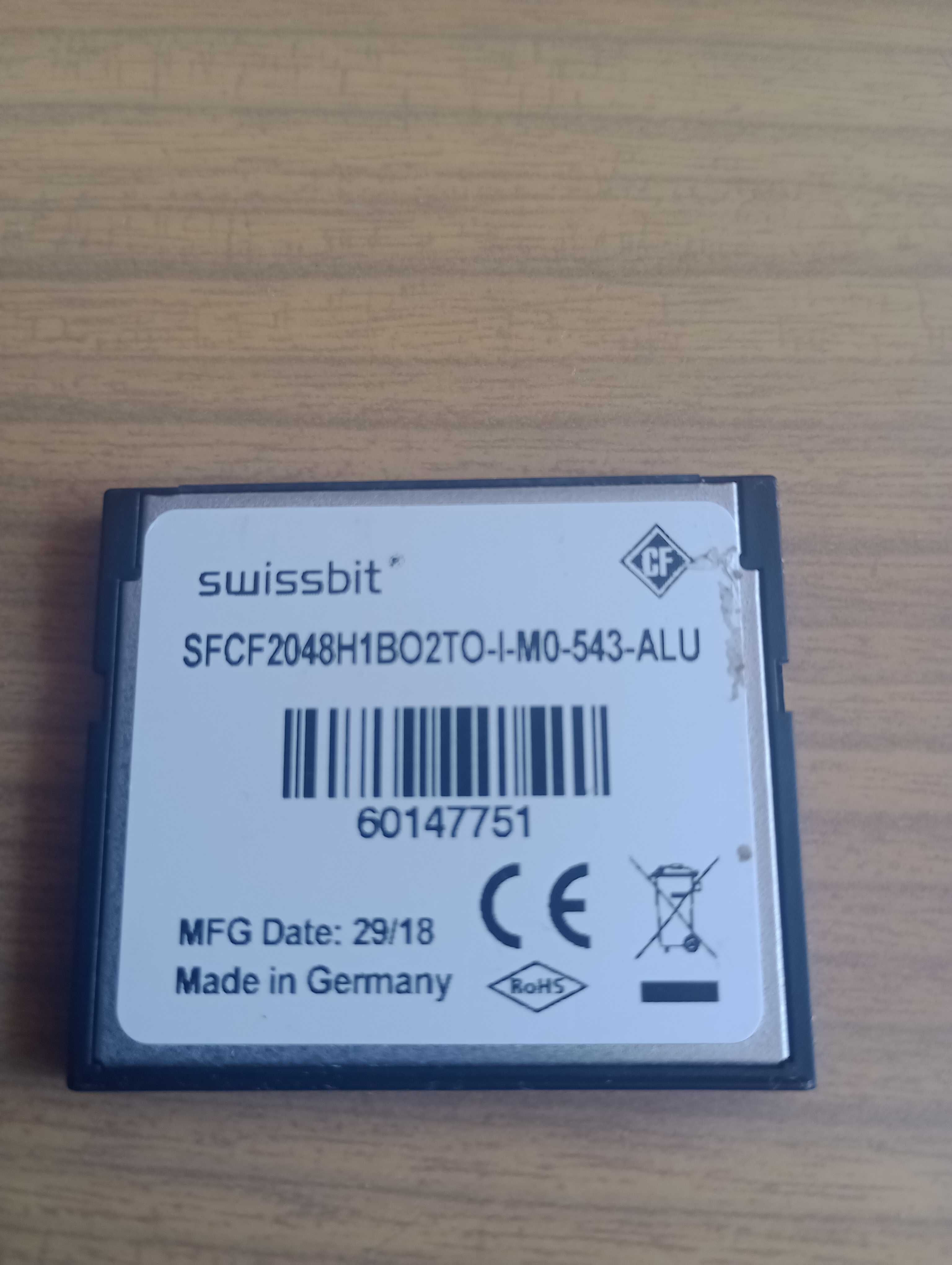 Karta pamięci CF, Compact Flash swissbit 2gb,  do cyfrówek, cnc