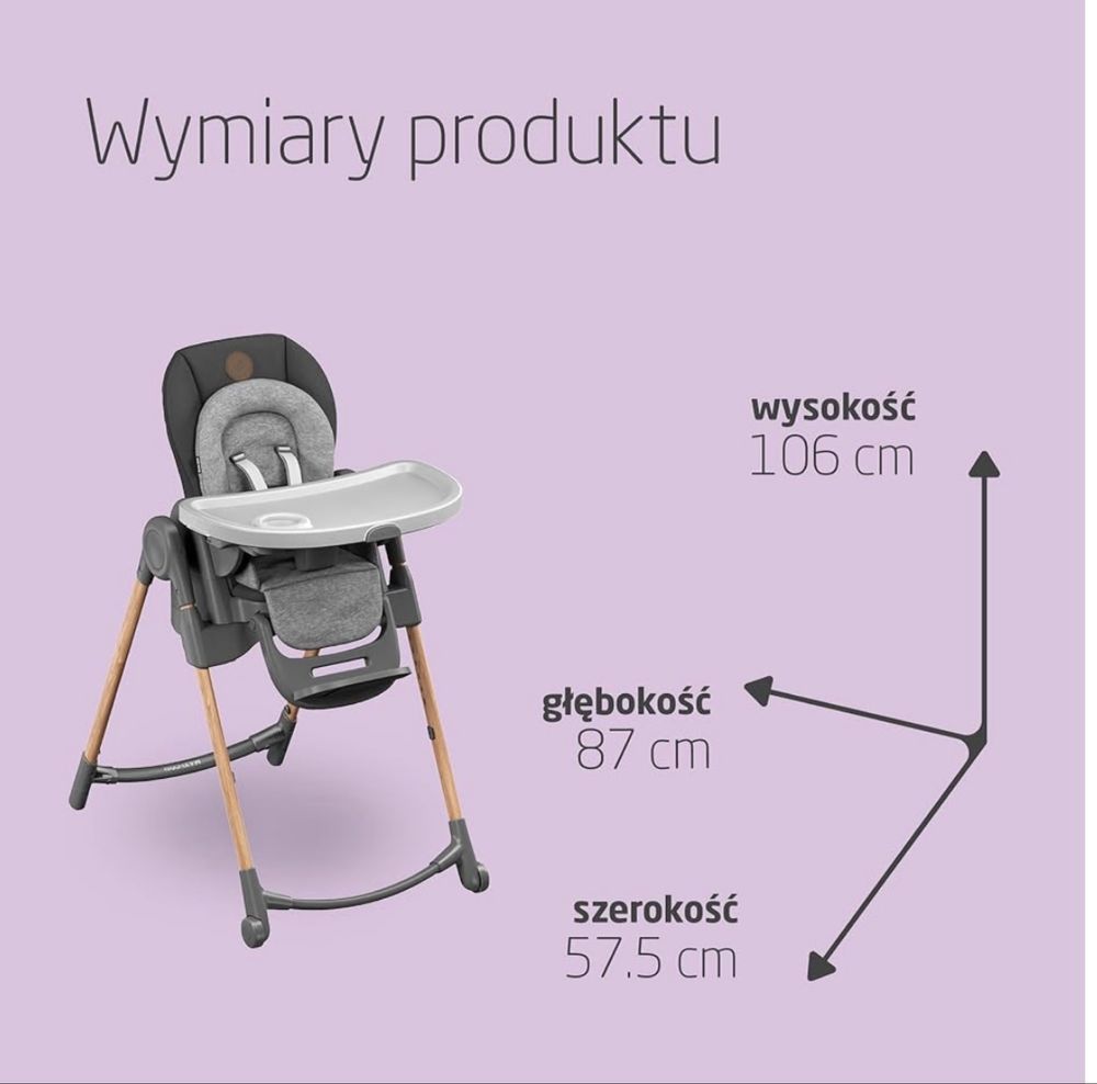 Krzesełka do Karmienia, 0–14 lat, do 60 kg Maxi-Cosi Minla szary nowy