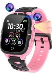 Inteligentny smartwatch dla dzieci 2 kamery sos 16 gier MP3 latarka