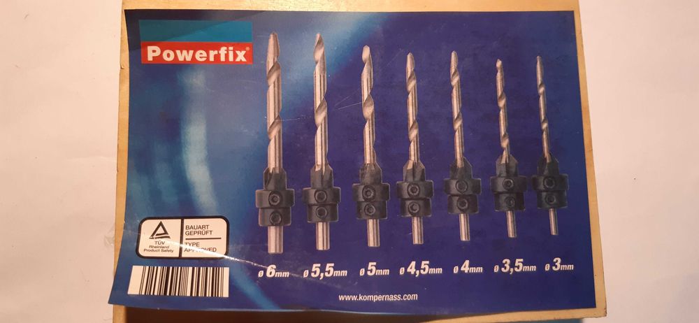 nowy zestaw wierteł stożkowych powerfix stożkowy kołnierz
