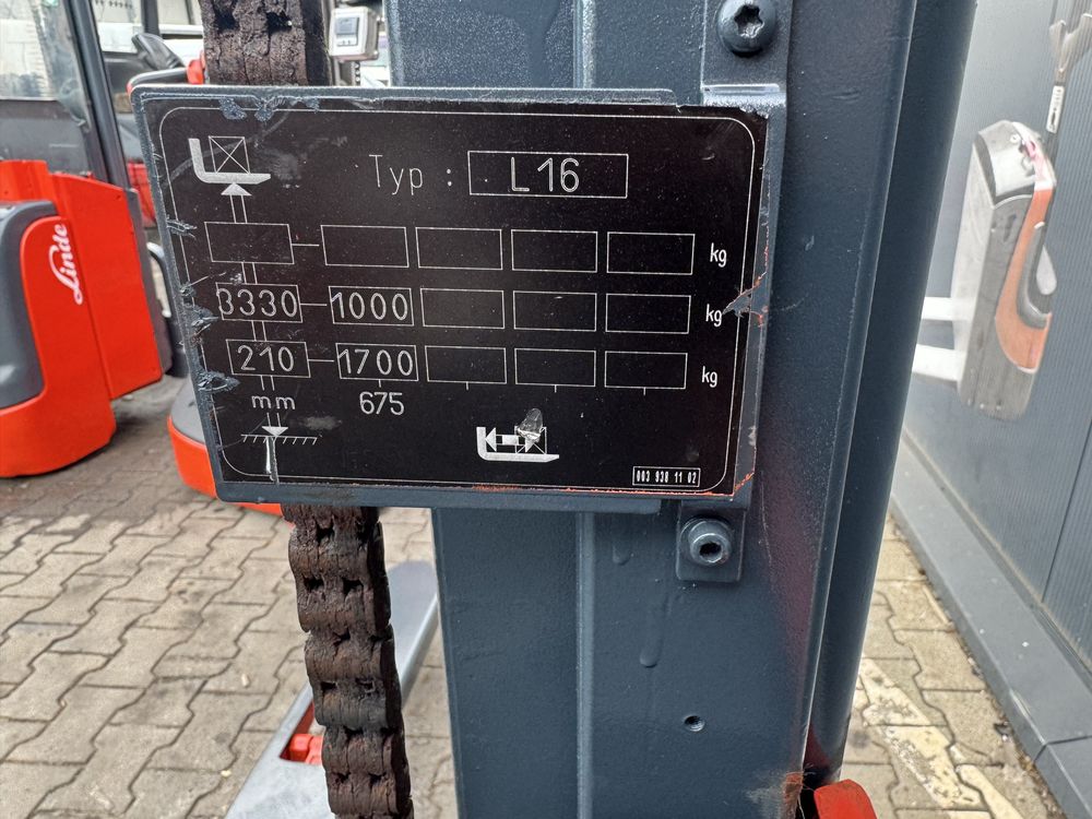 Paleciak elektryczny Linde L 16 z 2019 r 330 cm 1600 kg wózek Linde