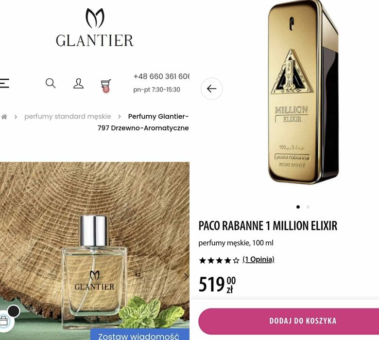 1 Million Elixir Paco Rabanne.  Glantier 797