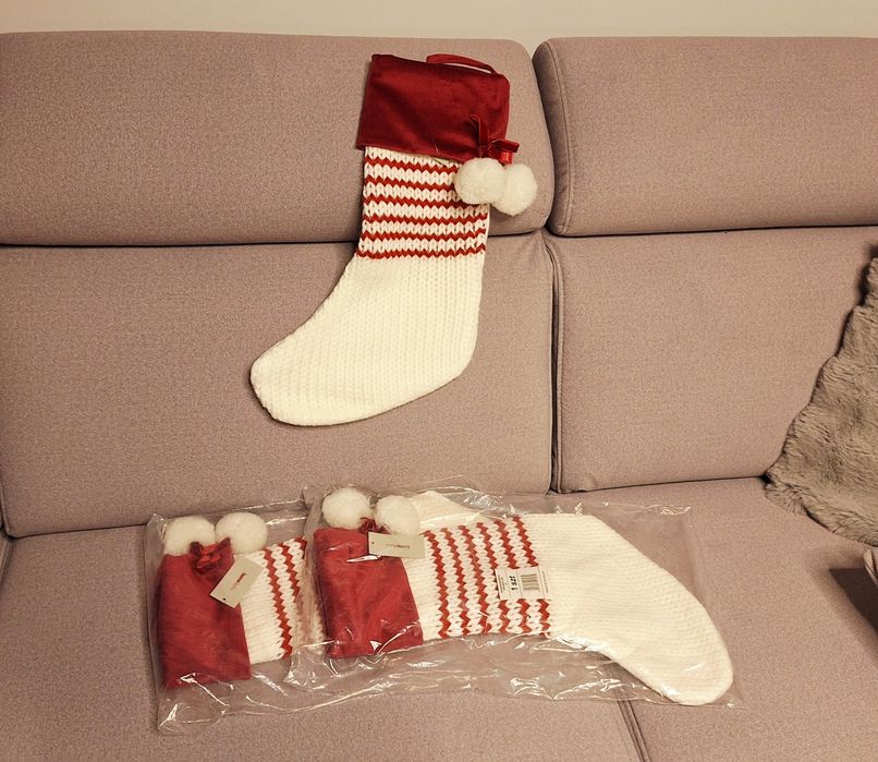 Home&you Skarpety Dekoracyjne Scandin 3 szt Boże Narodzenie Kominek