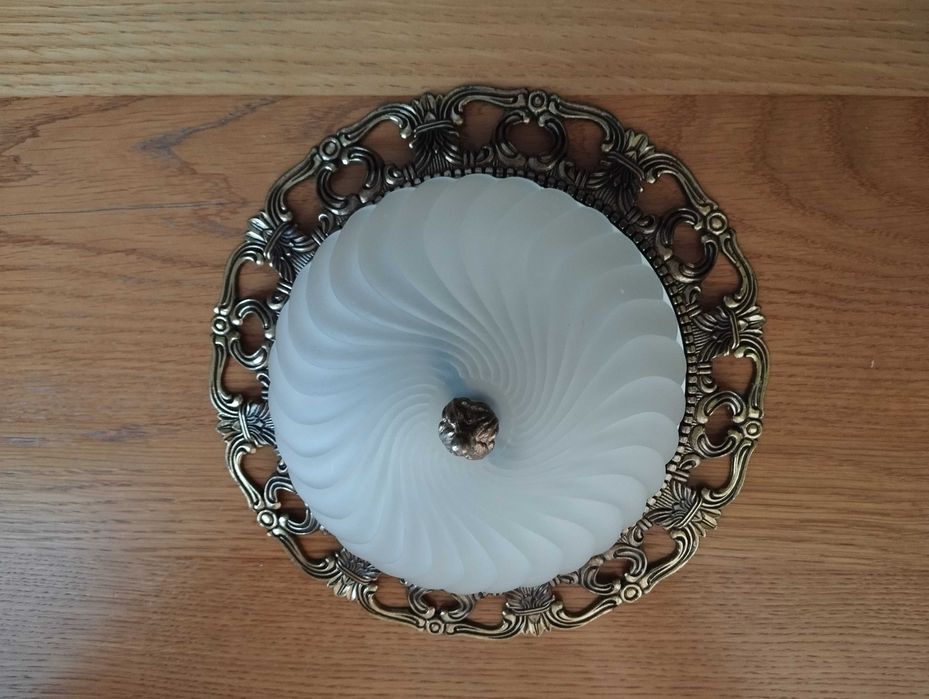 Lampa sufitowa mosiężna szkło