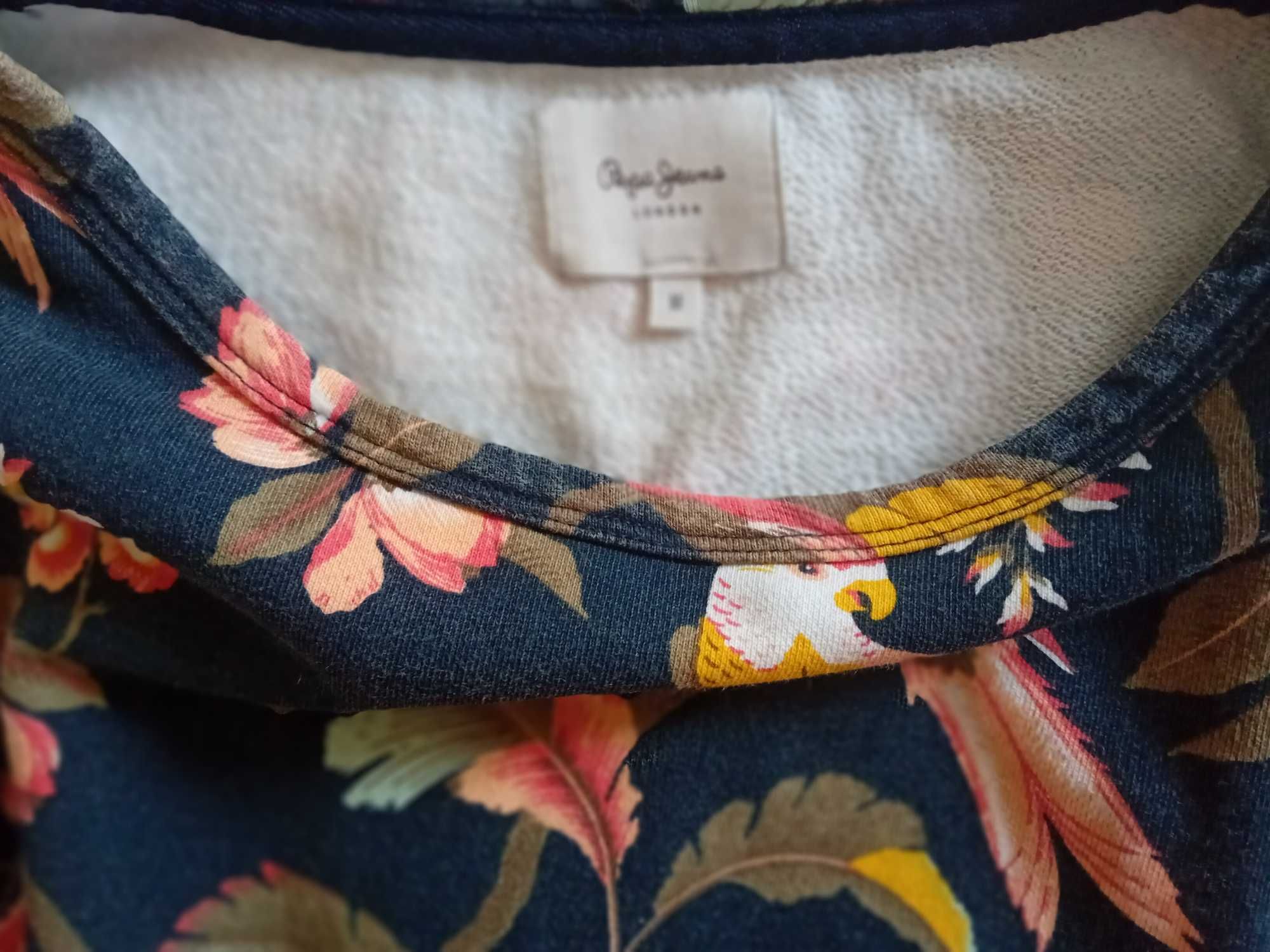 PEPE JEANS kolorowa bluza, papugi rozm.L