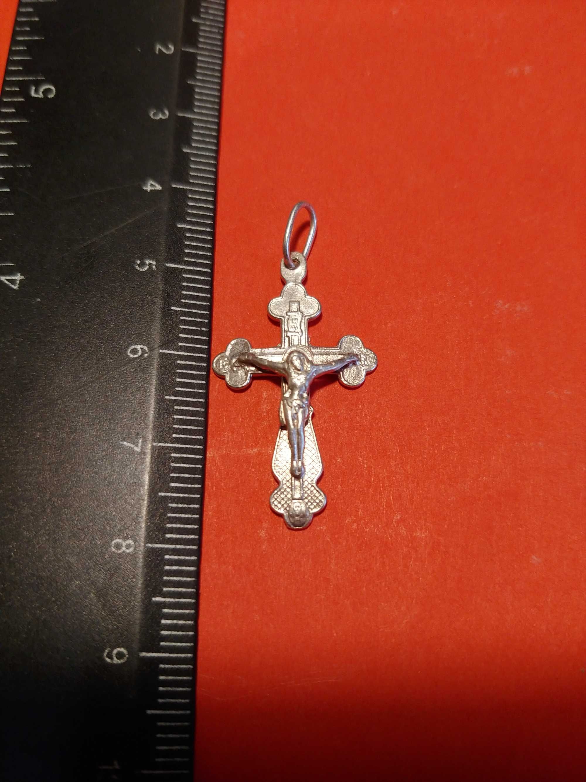 крестик серебряный 925 проба хрестик серьги золото цепочка ювелирное