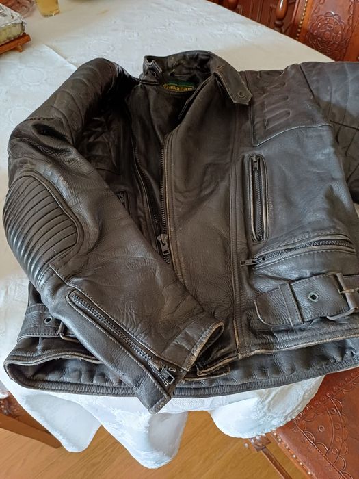 Casaco de cabedal para mota de homem