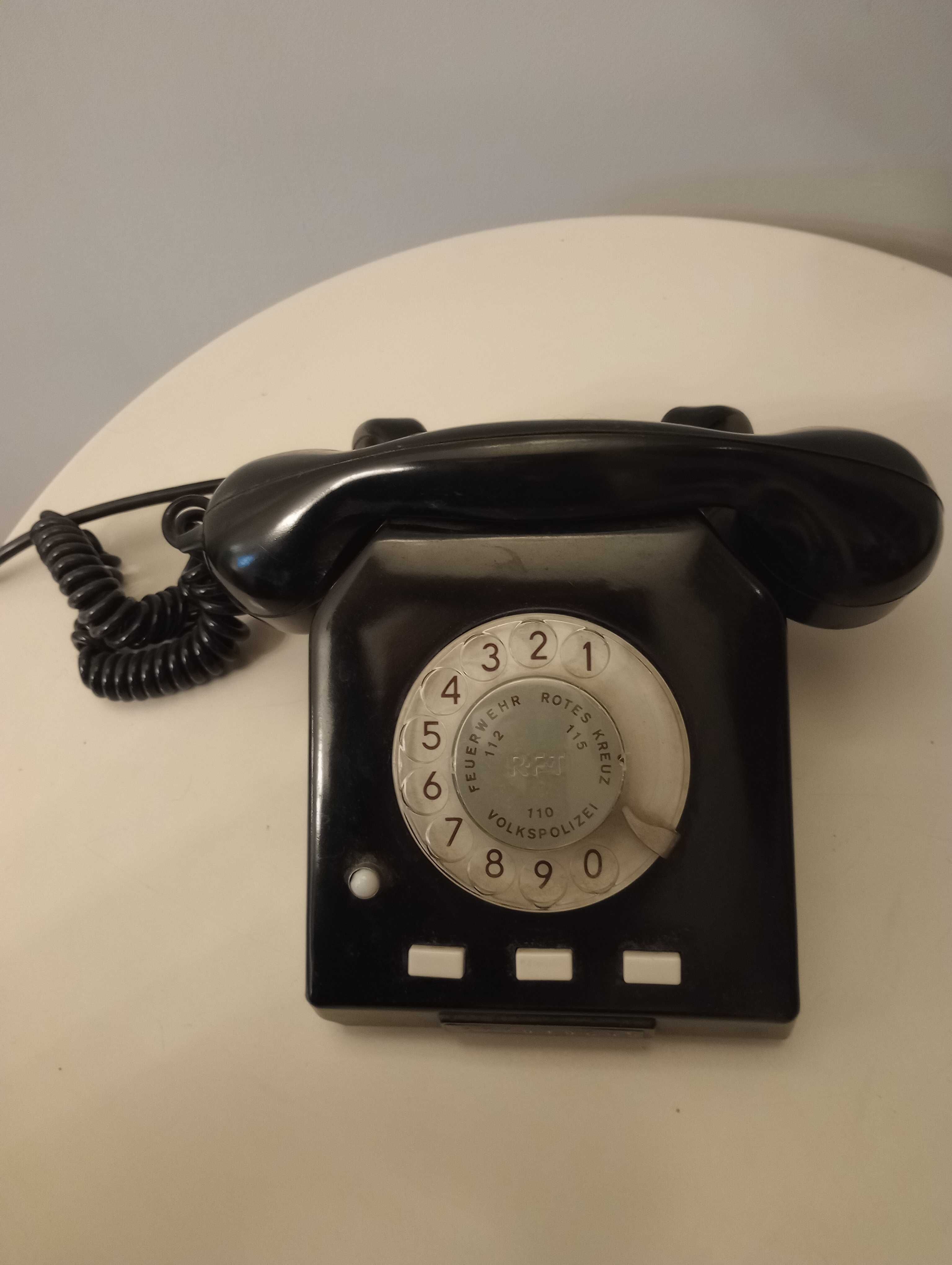 Telefon tarczowy stary czarny elegancki super stan