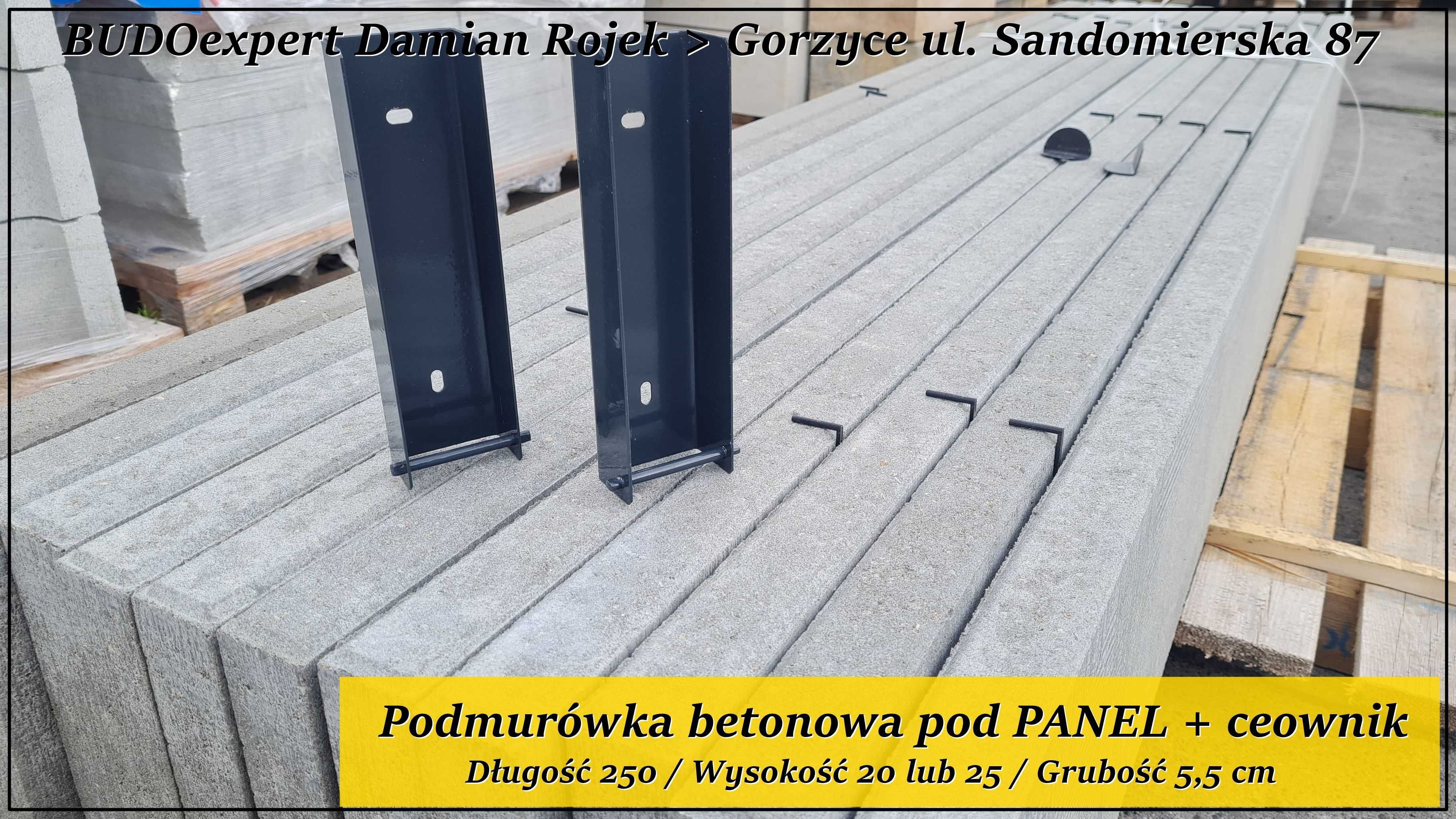 Podmurówka betonowa pod panel 250x25x5 GRAFIT deska wibroprasowana