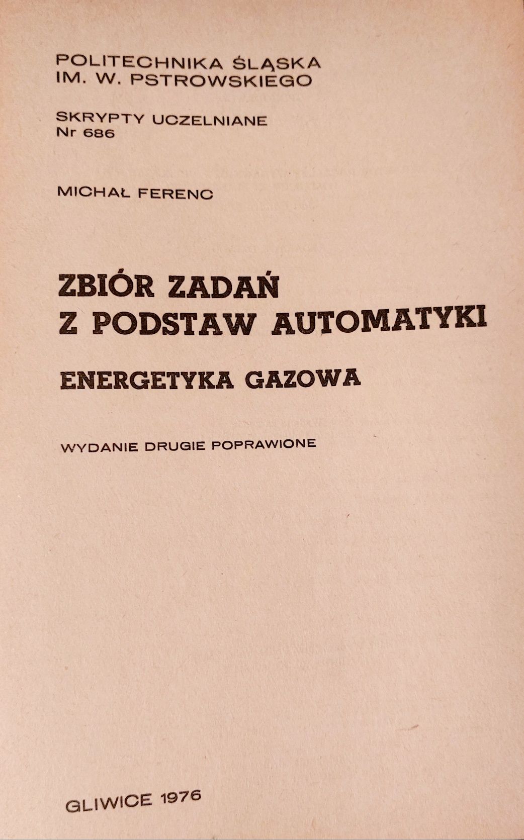 Zbiór zadań z podstaw automatyki Energetyka Gazowa Michał Ferenc