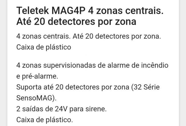 Central de incêndio MAG 4