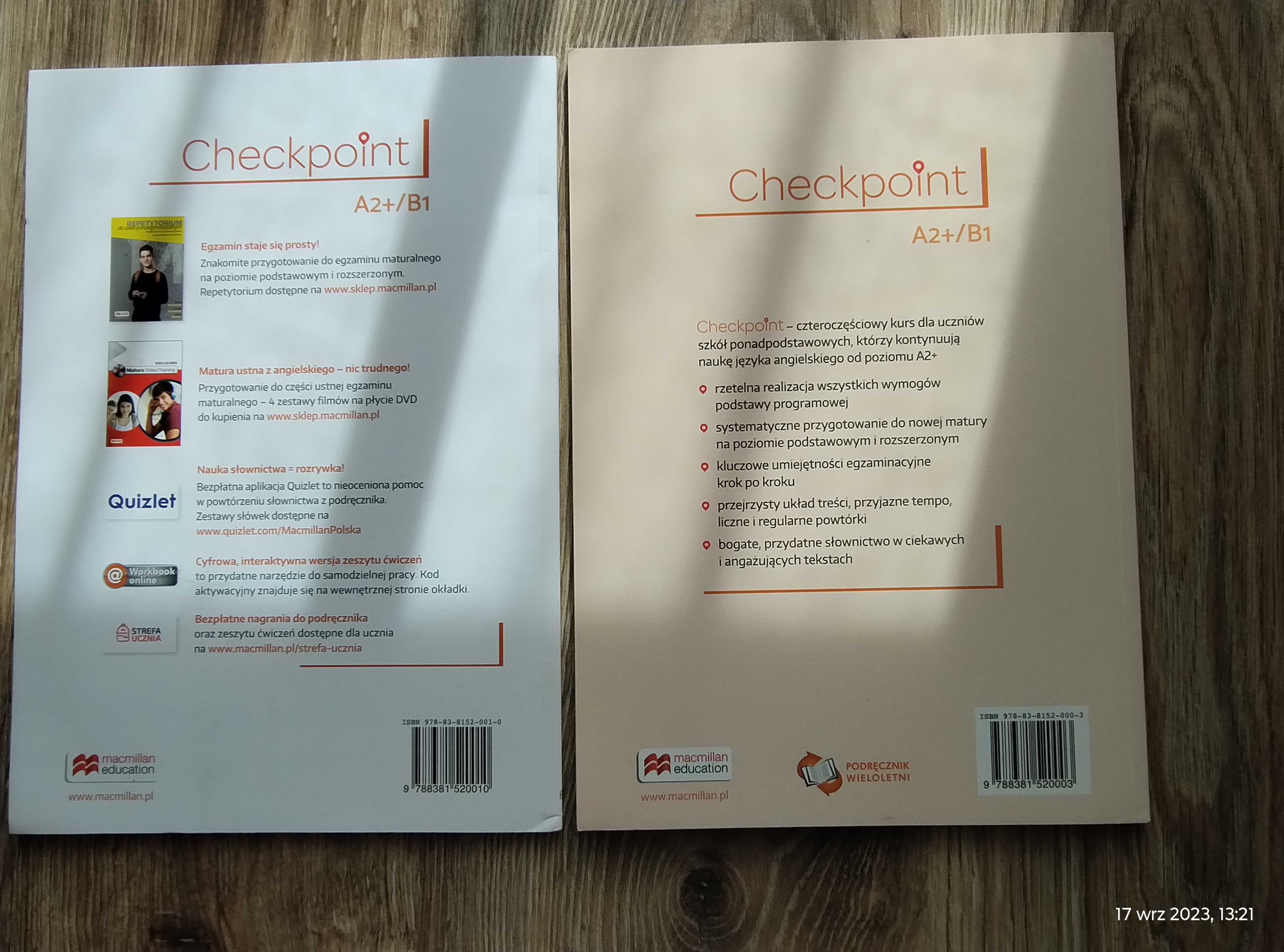 Checkpoint, Student's Book i Wokbook A2+/B1