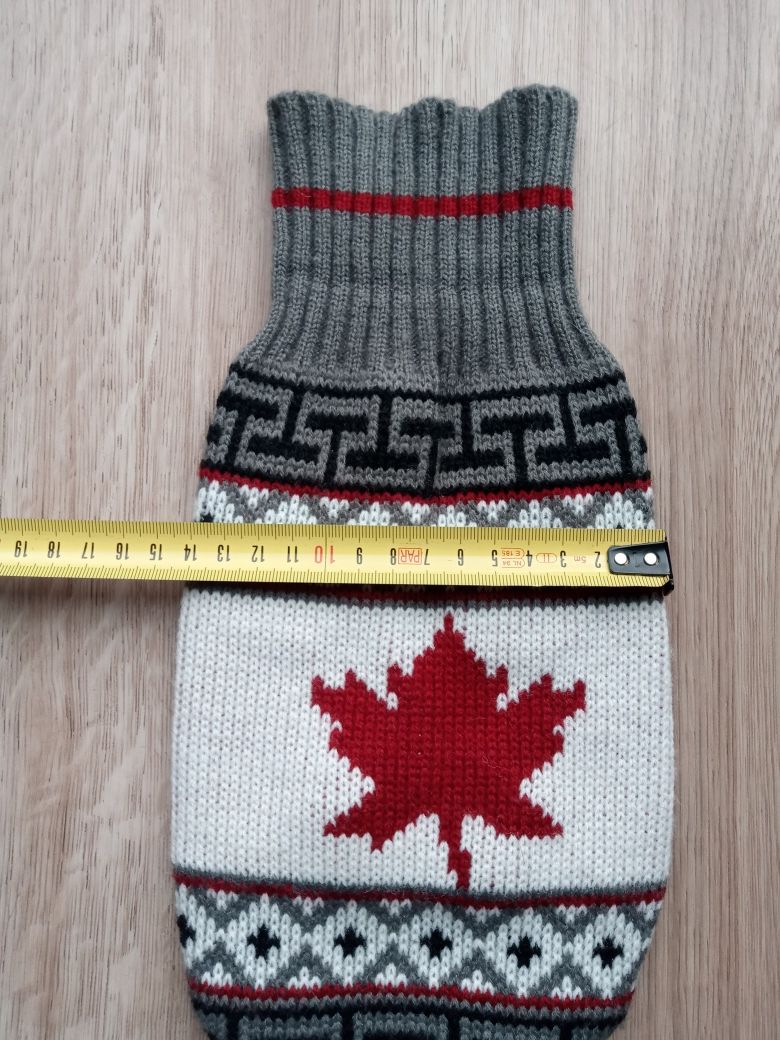Sweterek dla pieska kotka 29 cm z liściem