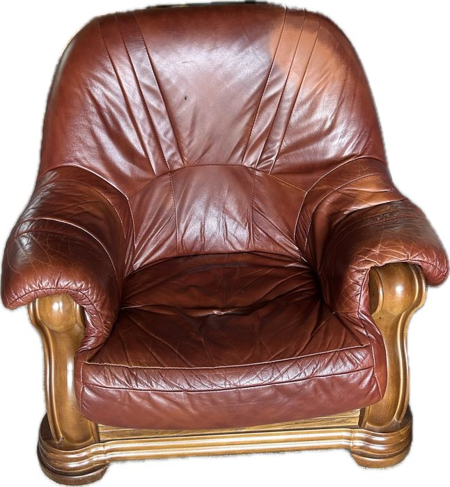 Skorzane meble plus drewno dębowe