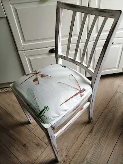 Krzesło w stylu prowansalskim + pokrowce i zasłona na okno komplet