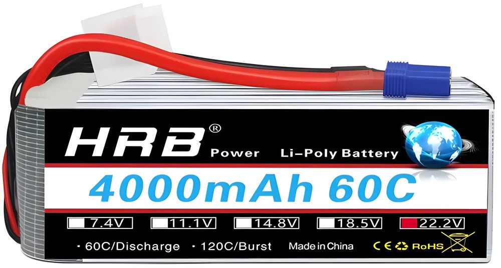 Акумулятор HRB LiPo 6S 22.2V 4000mAh 60C XT60 – для дронів та RC, FPV