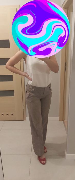 Spodnie z lekkiego materiału a la len, idealne  na lato