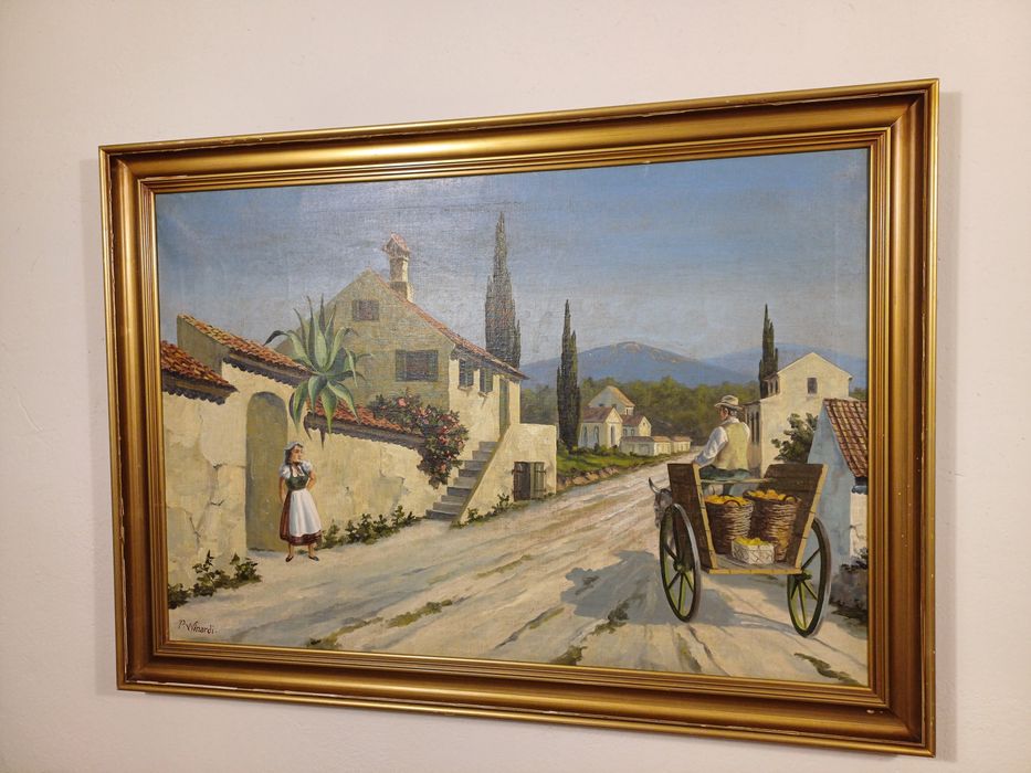 Stary obraz na płótnie sygnowany