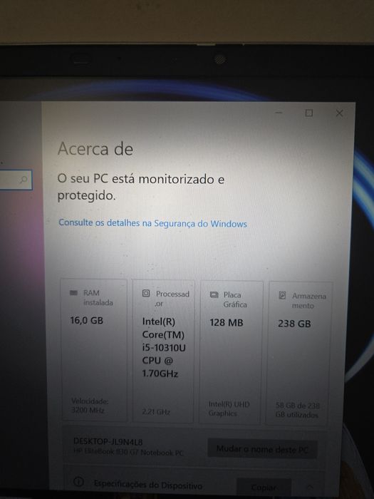 Hp 830 G7 - i5 10310u, 16Gb Ram, SSD M2, 13.3" Fhd c/ Sure View