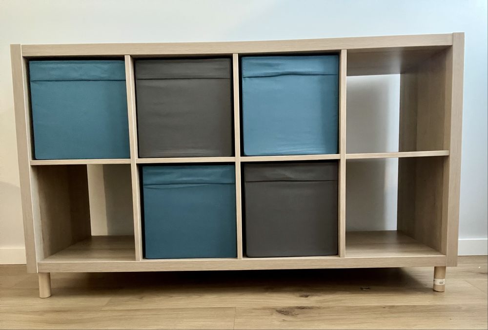 Regalł Ikea Kallax z wkładami
