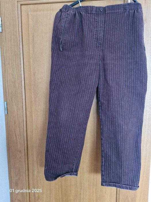 Spodnie jeans brązowe damskie