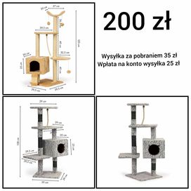 Nowy Drapak dla kota domek drzewo legowisko 138cm Xl