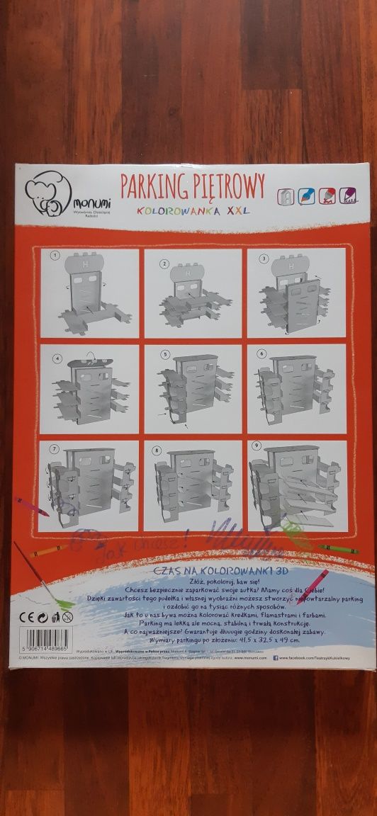 Kolorowanka do złożenia - piętrowy parking 3D