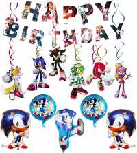 Zestaw Urodzinowych Balonów Sonic Balony Foliowe Baner na urodziny