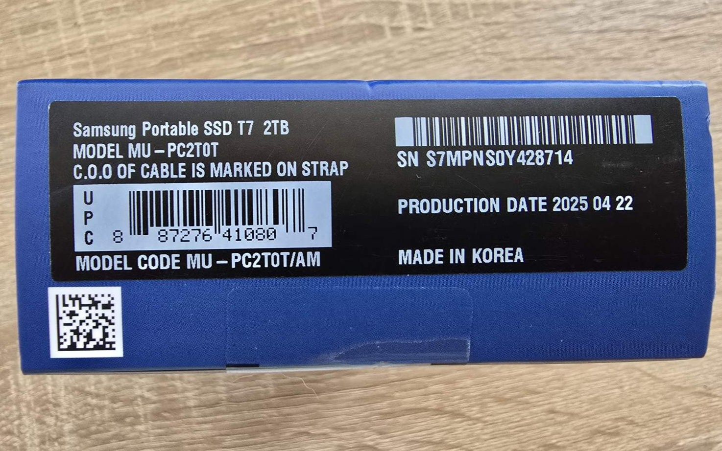 Зовнішній SSD Samsung T7 2TB