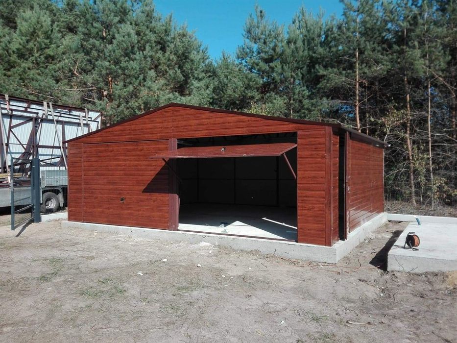garaże blaszane, wiaty, hale,garaż 6x6 dwuspadowy