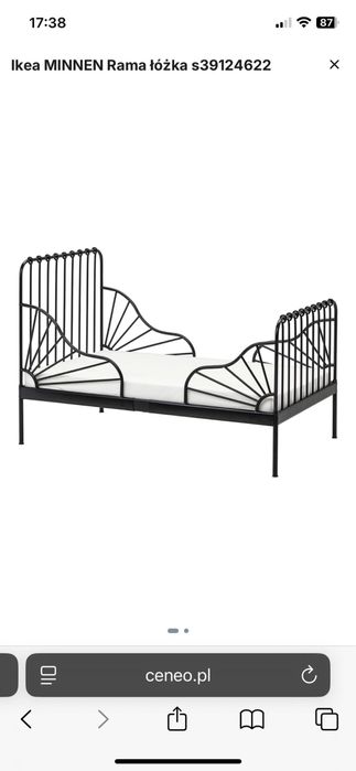łóżko MINNEN ikea metalowe