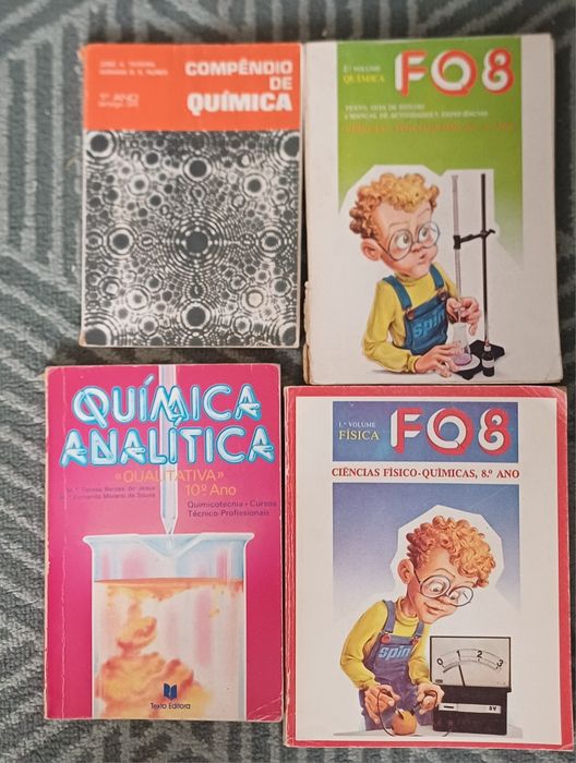 livros e manuais física e química antigos