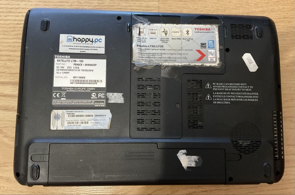 Computador Toshiba Satellite L735-103 para peças