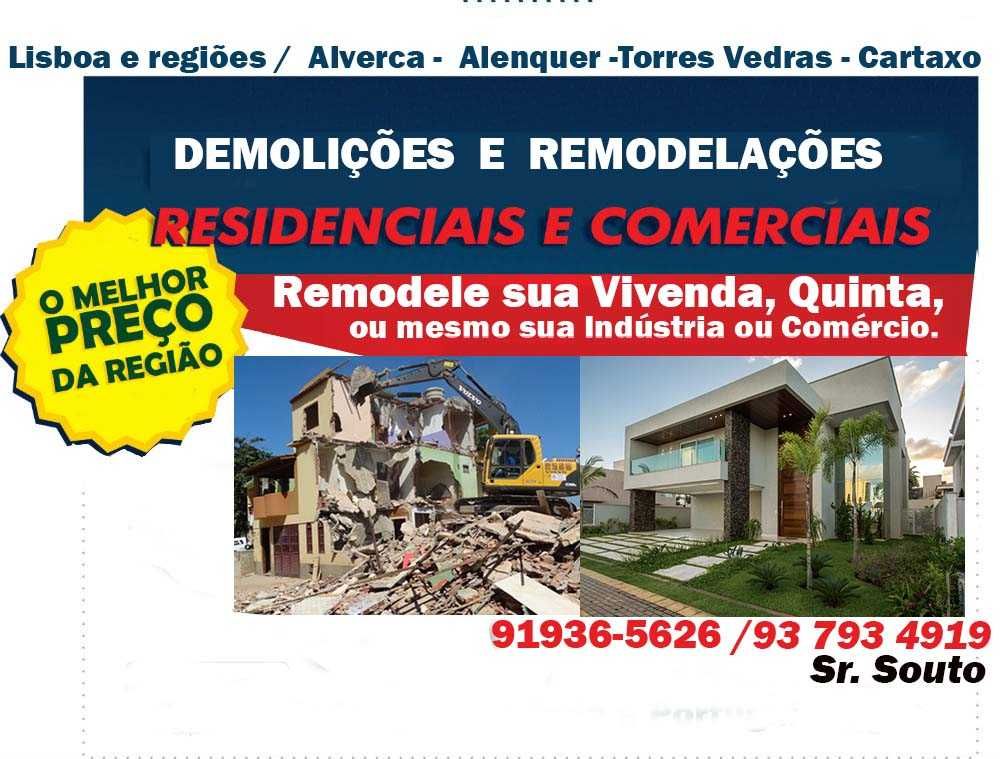 DEMOLIÇÕES, REMODELAÇÃO, Recolha Entulhos, Limp  Armazém