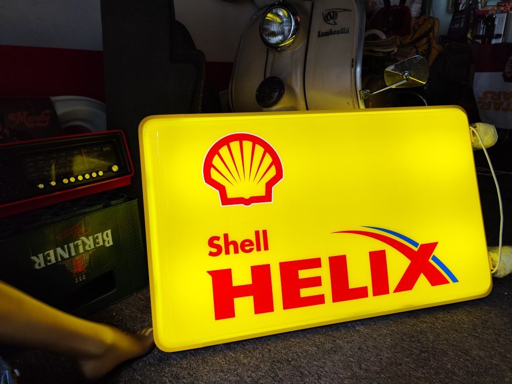 Reklama podświetlana neon kaseton Shell Helix