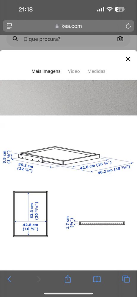 Tabuleiro extraível em branco, 50x58 cm Pax