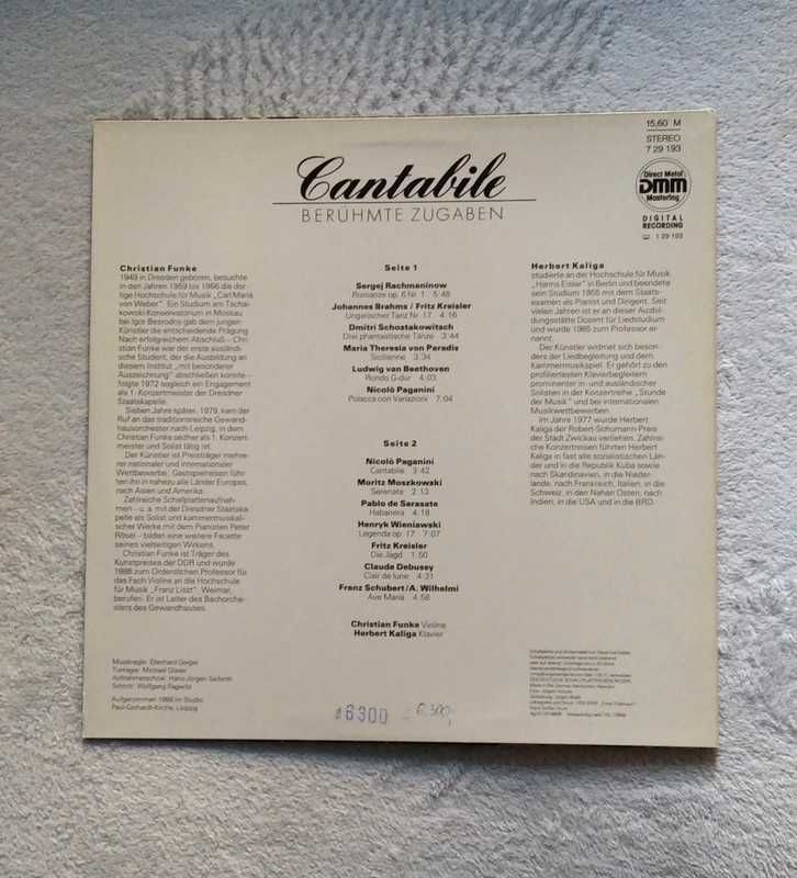 Christian Funke, Herbert Kaliga - Cantabile Lp