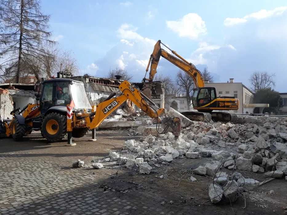 Wyburzenia  wyburzanie usługi sprzętem ciężkim , minkoparka