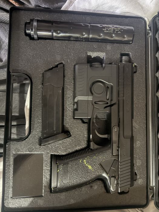Pack airsoft pistola balas e equipamento
